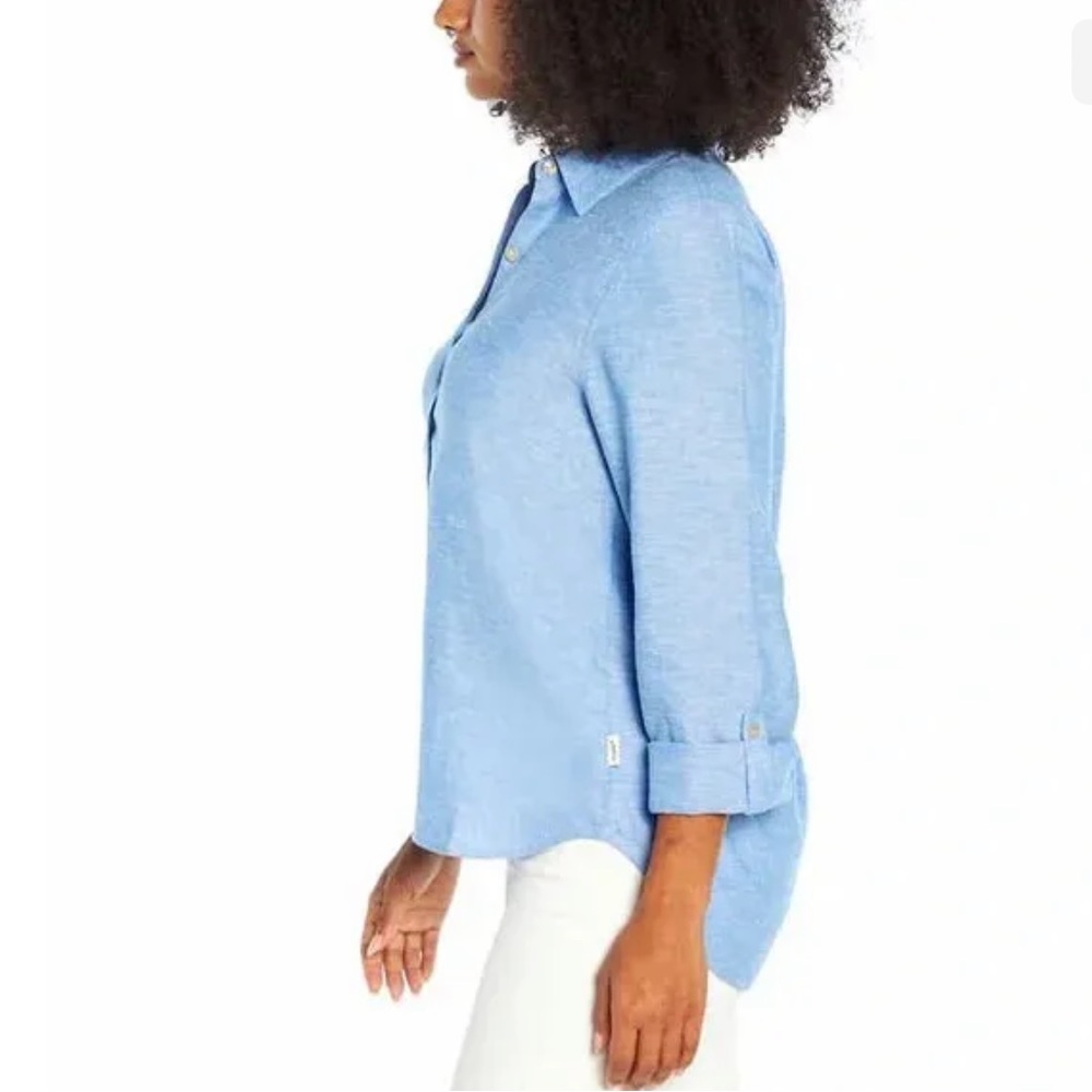 Orvis linen blend button down shirt - Picture 2 of 4